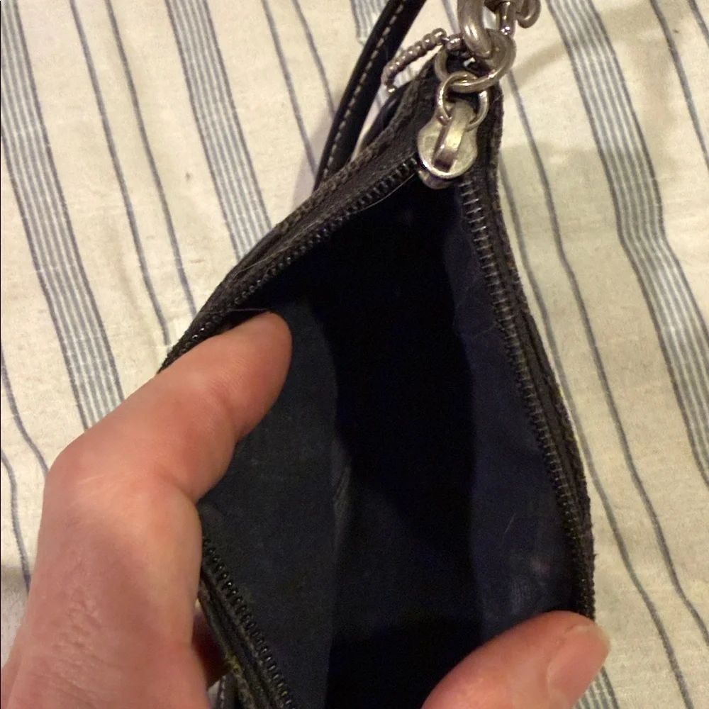 Coach Signature Black Wristlet